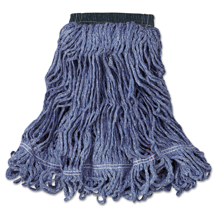 Rubbermaid Commercial - Swinger Loop Wet Mop Head, Medium, Cotton/Synthetic, Blue, 6/Carton
