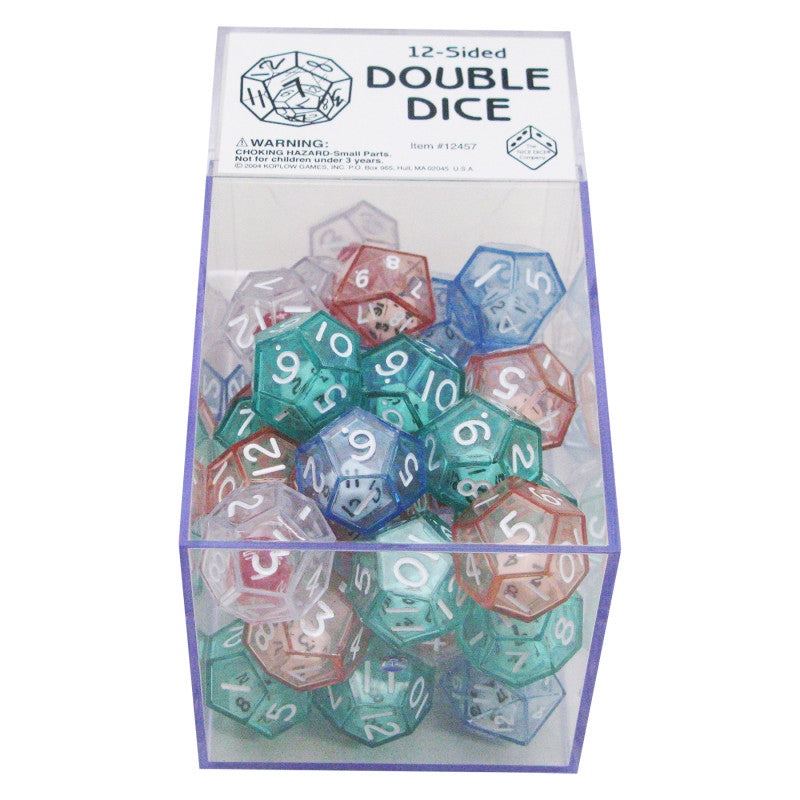 KOPLOW GAMES - 12-Sided Double Dice, Box of 40