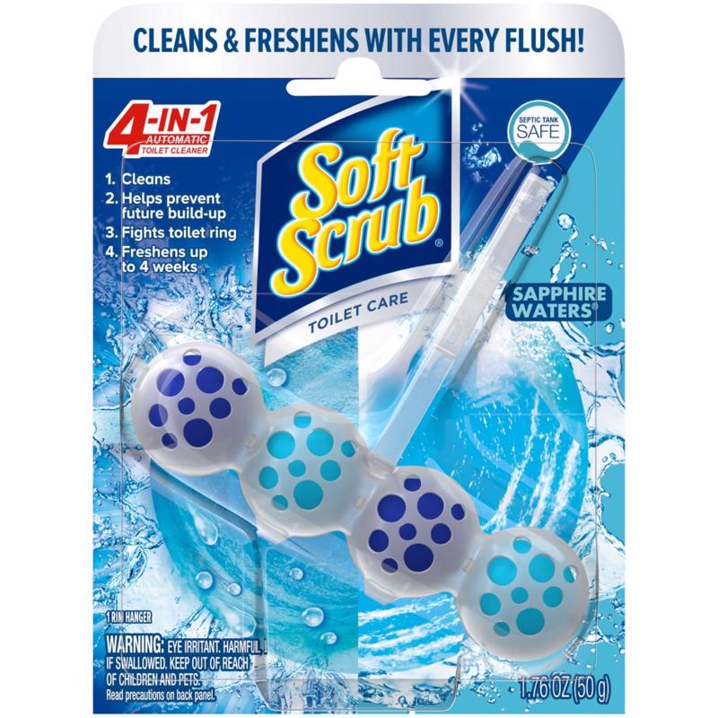 SOFT SCRUB - Soft Scrub 4-in-1 Toilet Care Sapphire Waters Scent Toilet Bowl Cleaner 1.76 oz Tablet - Case of 6