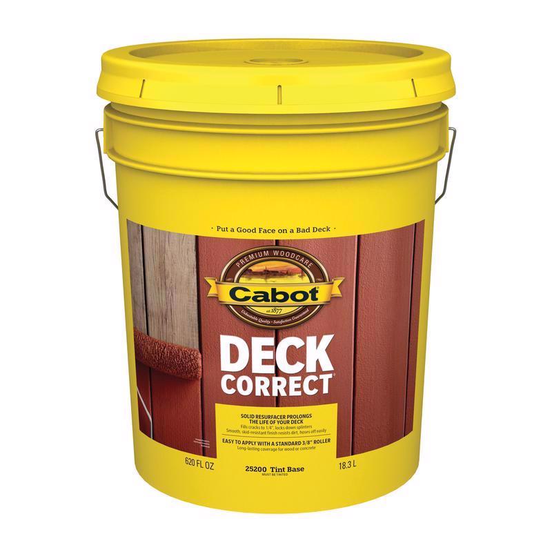 CABOT - Cabot DeckCorrect Solid Tintable Tint Base Acrylic Deck Resurfacer 5 gal