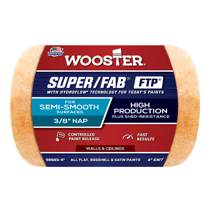 WOOSTER - Wooster Super/Fab Knit 4 in. W X 3/8 in. Trim Paint Roller Cover 1 pk