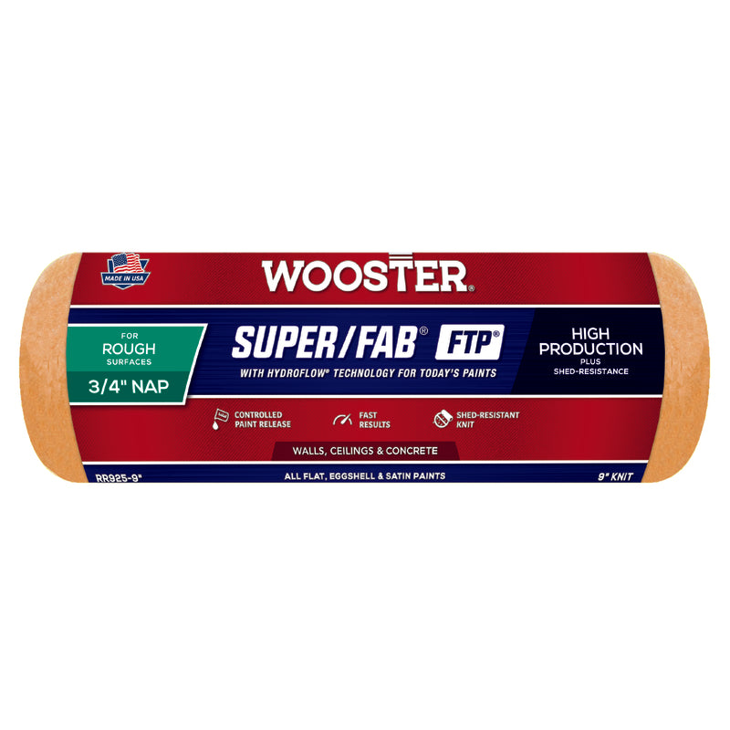 WOOSTER - Wooster Super/Fab FTP Synthetic Blend 9 in. W X 3/4 in. Regular Paint Roller Cover 1 pk