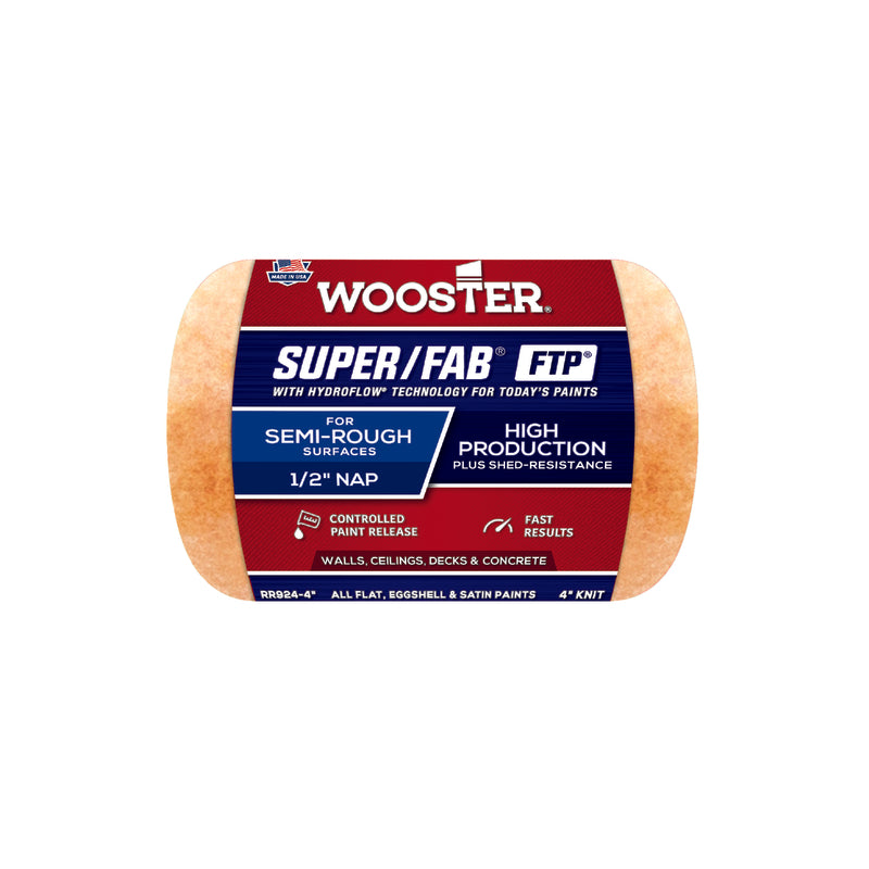 WOOSTER - Wooster Super/Fab FTP Fabric 4 in. W X 1/2 in. Trim Paint Roller Cover 1 pk