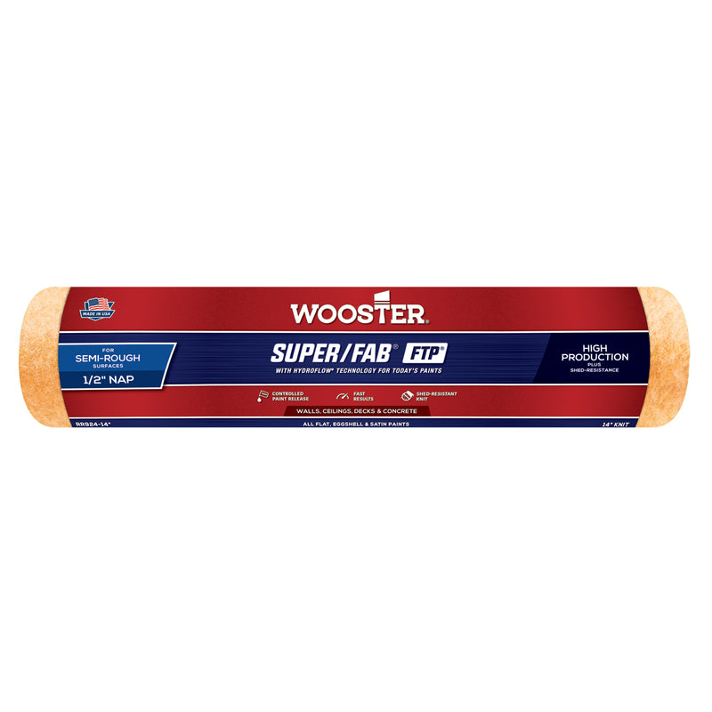 WOOSTER - Wooster Super/Fab FTP Knit 14 in. W X 1/2 in. Paint Roller Cover 1 pk