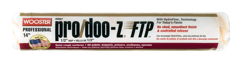 WOOSTER - Wooster Pro/Doo-Z FTP Synthetic Blend 14 in. W X 1/2 in. Paint Roller Cover 1 pk