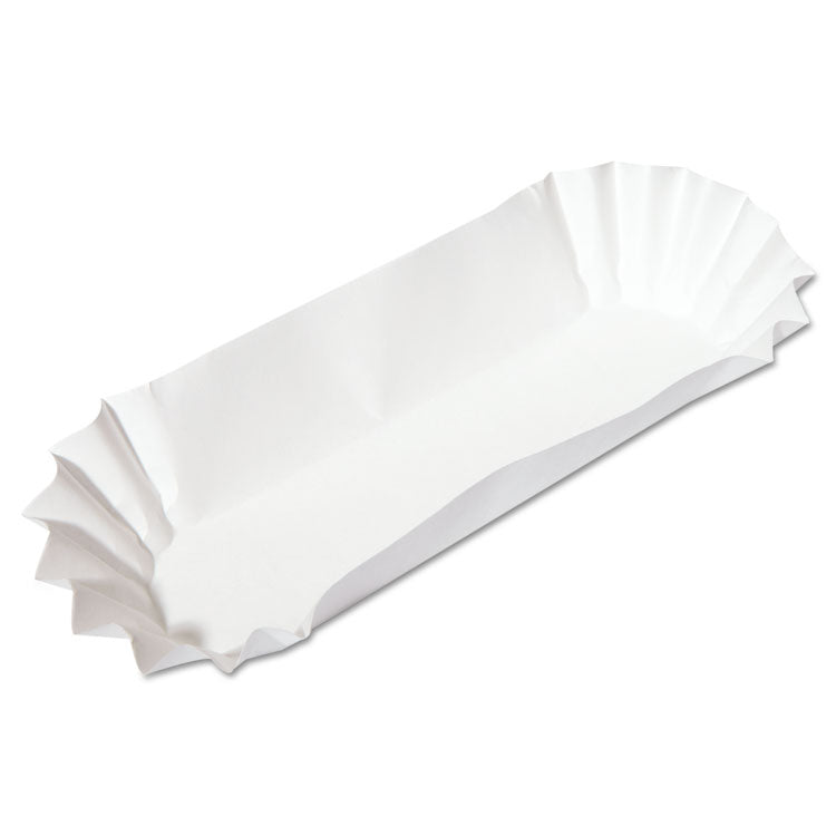 Hoffmaster - Fluted Hot Dog Trays, 6 x 2 x 2, White, Paper, 500/Sleeve, 6 Sleeves/Carton