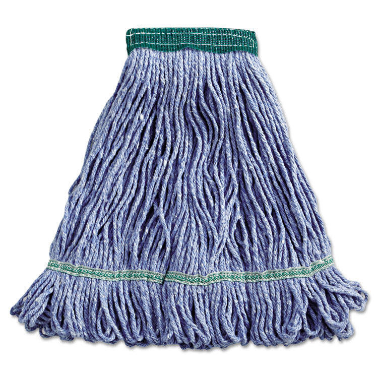 Boardwalk - Super Loop Wet Mop Head, Cotton/Synthetic Fiber, 5" Headband, Medium Size, Blue