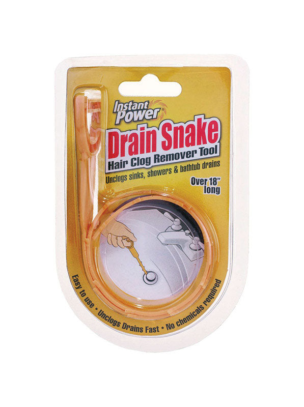 INSTANT POWER - Instant Power Drain Snake 1.5 ft. L Hair Clog Remover Tool