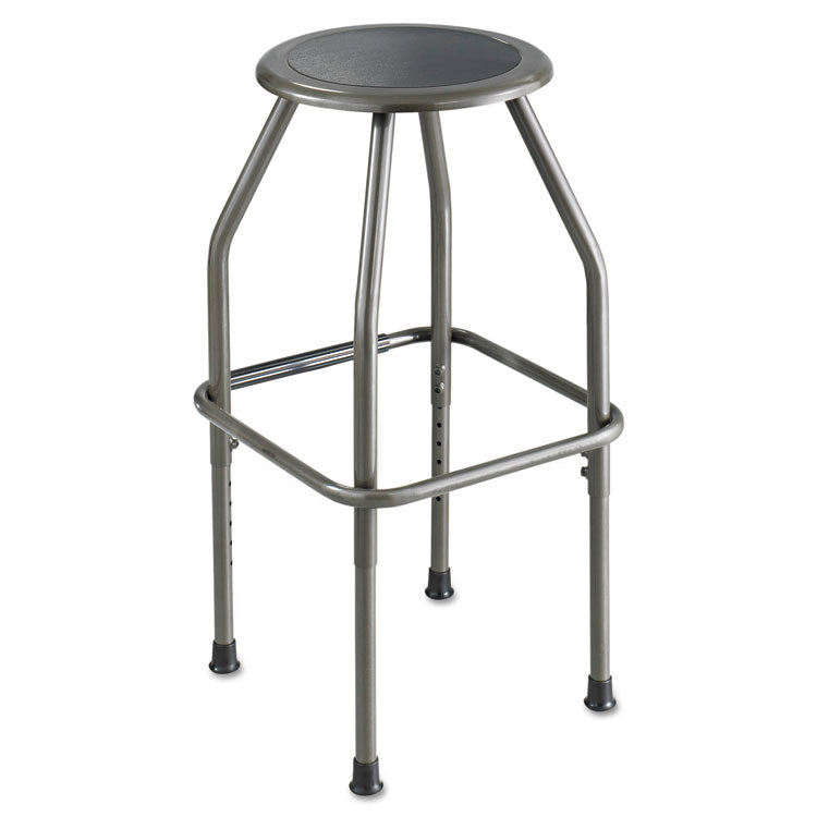 Safco - Diesel Industrial Stool with Stationary Seat, Backless, Supports Up to 250 lb, 22" to 30" Seat Height, Pewter