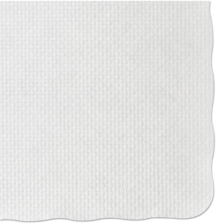 Hoffmaster - Knurl Embossed Scalloped Edge Placemats, 9.5 x 13.5, White, 1,000/Carton