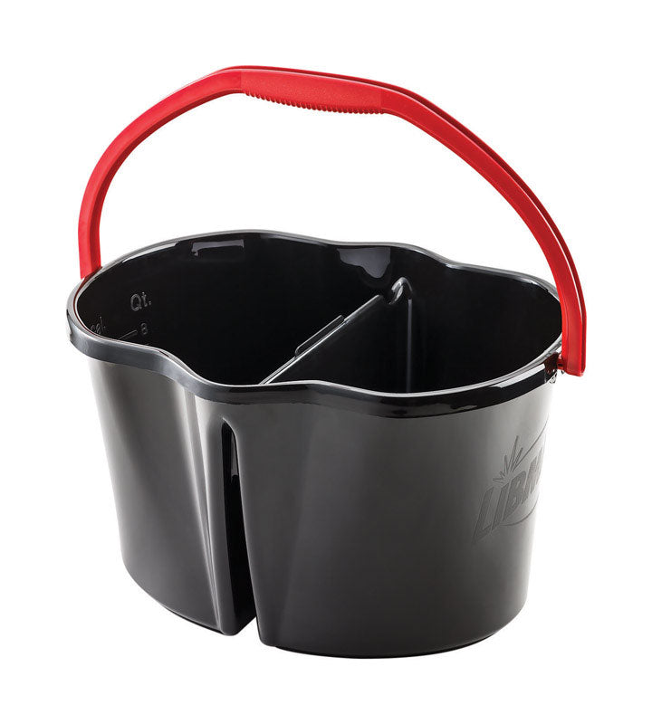 LIBMAN - Libman High Power Dual Compartment 4 gal Bucket Black/Red - Case of 3