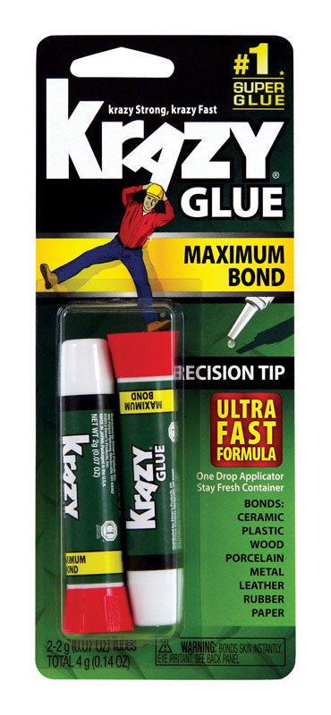 KRAZY GLUE - Krazy Glue High Strength Polyvinyl acetate homopolymer Advanced Formula Gel 14 oz