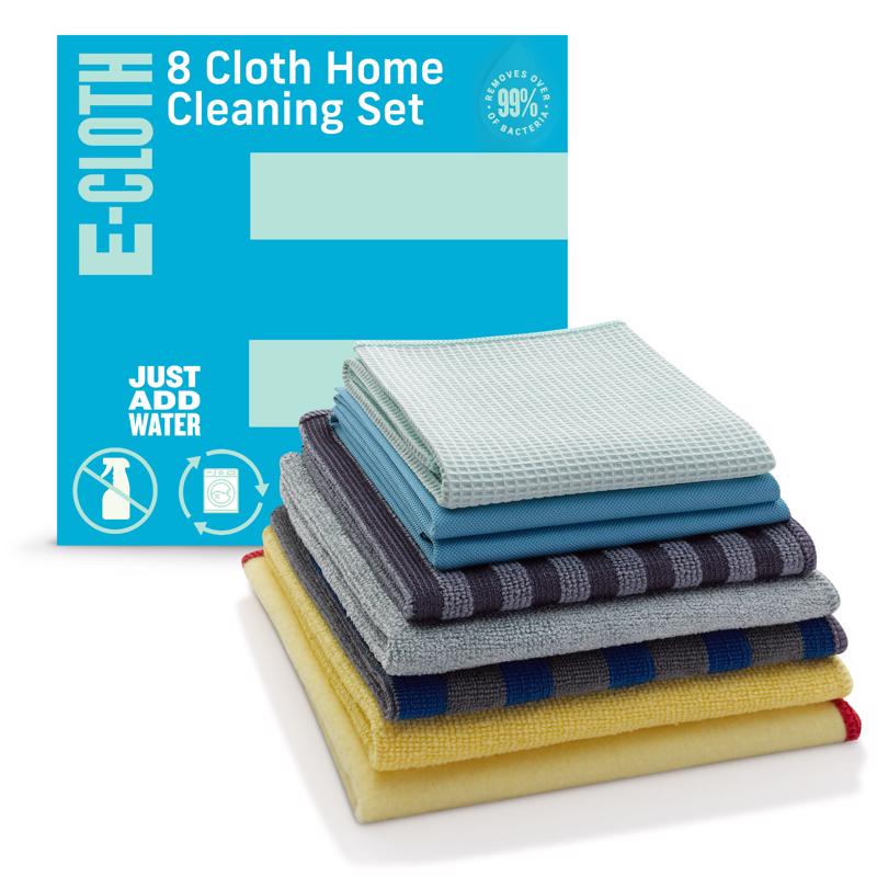 E-CLOTH - E-Cloth Home Cleaning Microfiber Home Cleaning Set 8 pk - Case of 5