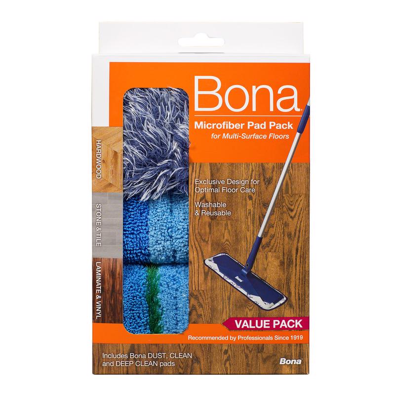 BONA - Bona Microplus 15 in. Wet Microfiber Mop Pad 3 pk