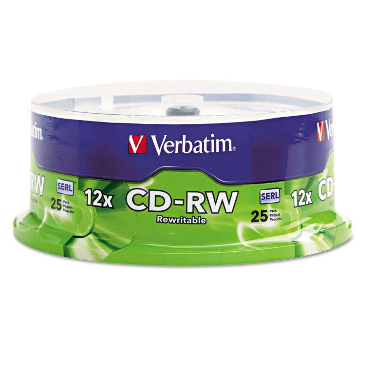 Verbatim - CD-RW Rewritable Disc, 700 MB/80 min, 12x, Spindle, Silver, 25/Pack