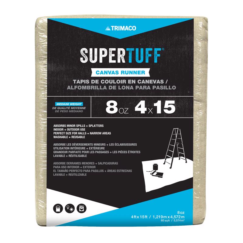 SUPERTUFF - Trimaco SuperTuff 4 ft. W X 15 ft. L 8 oz Canvas Runner 1 pk