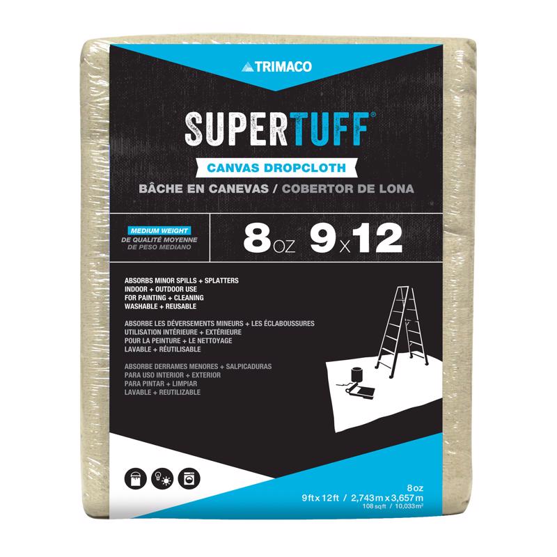 SUPERTUFF - Trimaco SuperTuff 9 ft. W X 12 ft. L 8 oz Canvas Drop Cloth 1 pk
