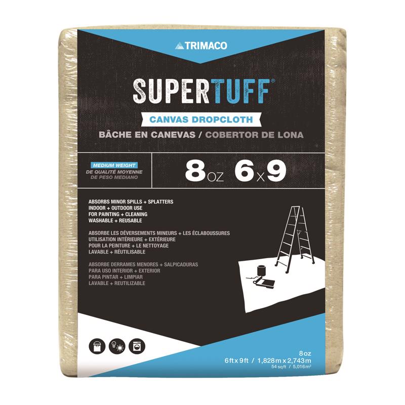 SUPERTUFF - Trimaco SuperTuff 6 ft. W X 9 ft. L 8 oz Canvas Drop Cloth 1 pk