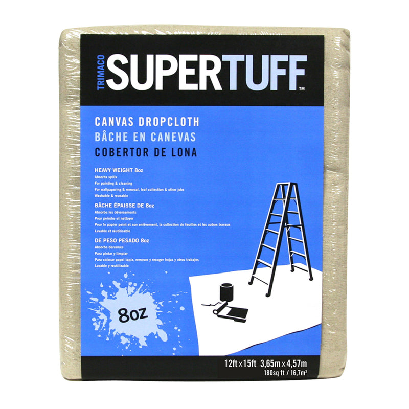 SUPERTUFF - Trimaco SuperTuff 12 ft. W X 15 ft. L 8 oz Canvas Drop Cloth 1 pk