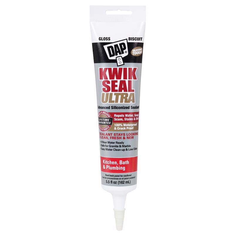 DAP - DAP Kwik Seal Ultra Biscuit Siliconized Acrylic Kitchen and Bath Sealant 5.5 oz