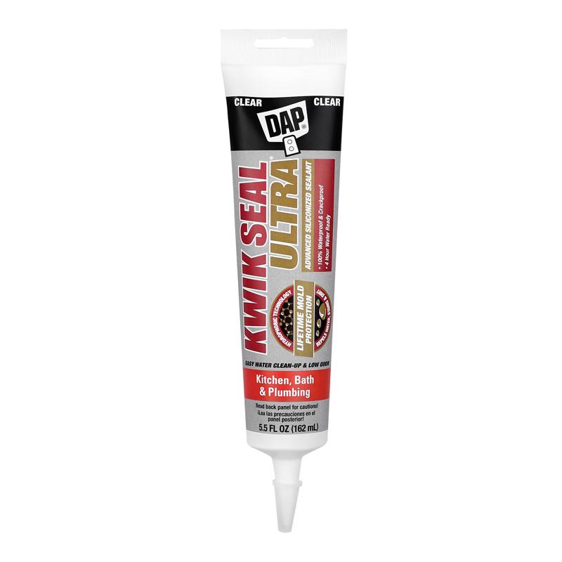 DAP - DAP Kwik Seal Ultra Clear Siliconized Acrylic Kitchen and Bath Caulk Sealant 5.5 oz