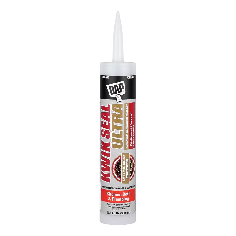 DAP - DAP Kwik Seal Ultra Clear Siliconized Acrylic Kitchen and Bath Sealant 10.1 oz - Case of 12