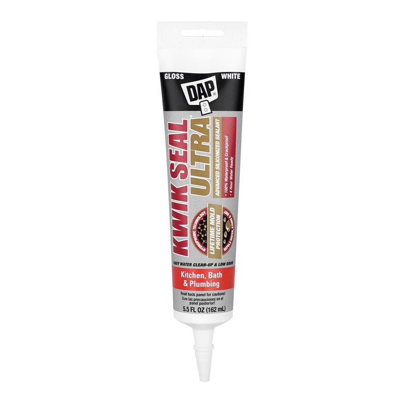 DAP - DAP Kwik Seal Ultra White Siliconized Acrylic Kitchen and Bath Sealant 5.5 oz