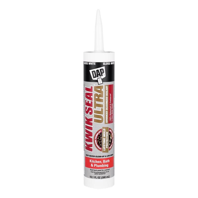 DAP - DAP Kwik Seal Ultra White Siliconized Acrylic Kitchen and Bath Sealant 10.1 oz - Case of 12