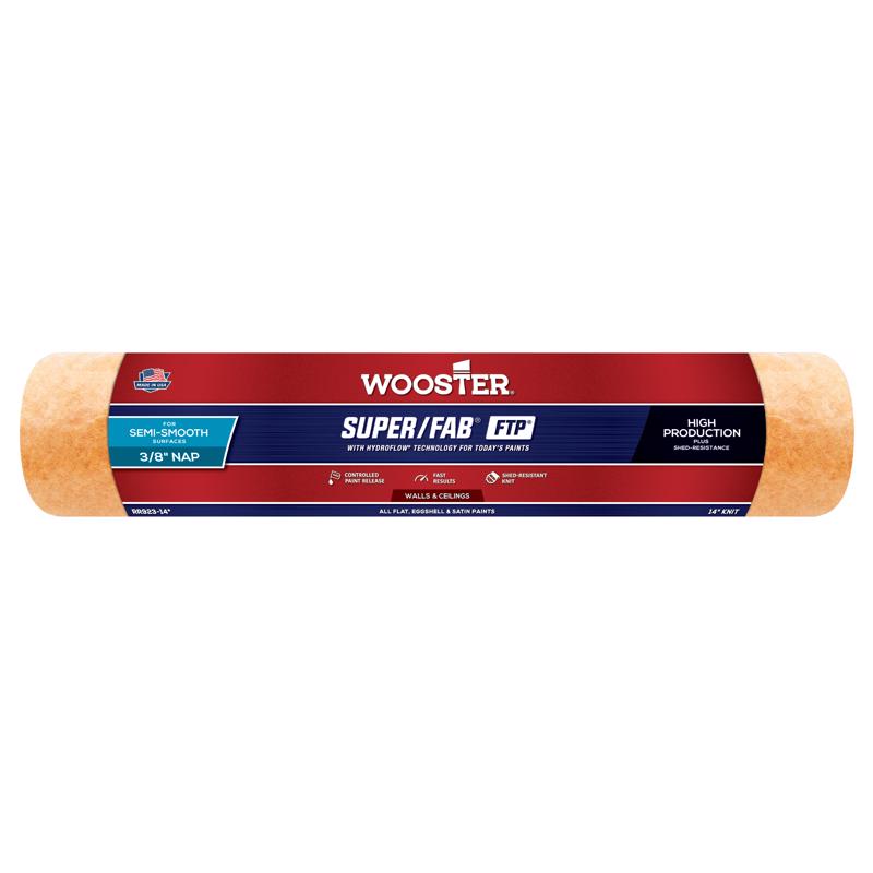 WOOSTER - Wooster Super/Fab FTP Synthetic Blend 14 in. W X 3/8 in. Regular Paint Roller Cover 1 pk