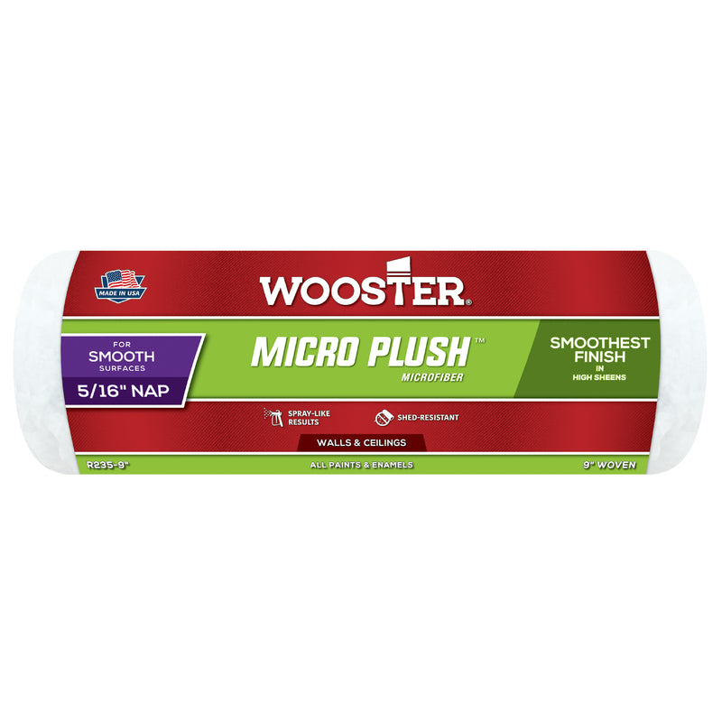 WOOSTER - Wooster Micro Plush Microfiber 9 in. W X 5/16 in. Regular Paint Roller Cover 1 pk - Case of 12