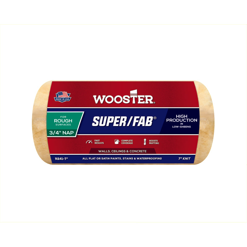 WOOSTER - Wooster Super/Fab Knit 7 in. W X 3/4 in. Regular Paint Roller Cover 1 pk - Case of 12