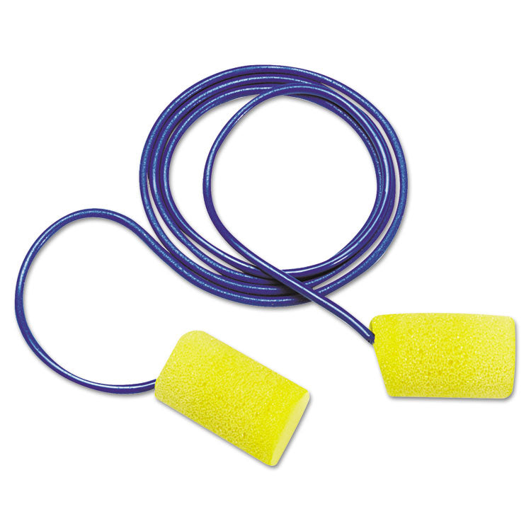 3M - E-A-R Classic Foam Earplugs, Metal Detectable, Corded, Poly Bag, 200 Pairs