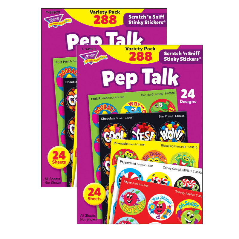 TREND - Pep Talk Stinky Stickers® Variety Pack, 288 Count Per Pack, 2 Packs