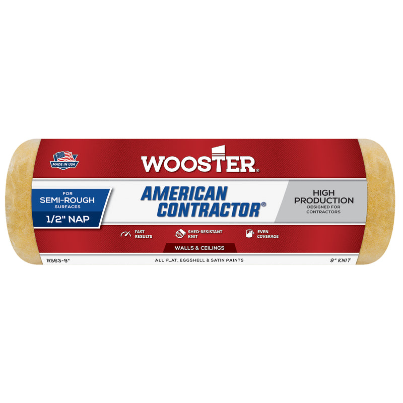 WOOSTER - Wooster American Contractor Knit 9 in. W X 1/2 in. Regular Paint Roller Cover 1 pk - Case of 12