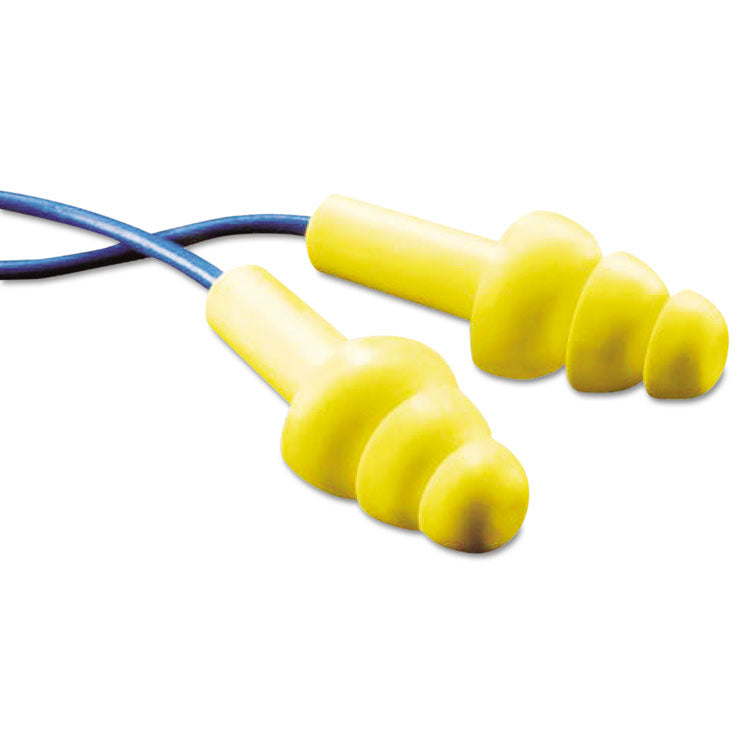 3M - E-A-R UltraFit Metal-Detectable Reusable Earplugs, Corded, 25dB NRR, Blue/Yellow, 400 Pairs