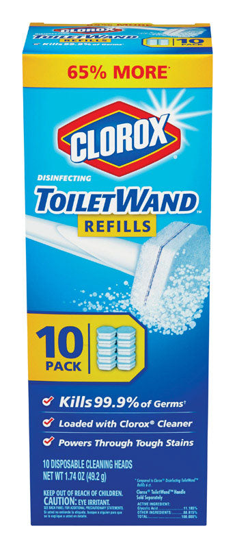 CLOROX - Clorox No Scent Toilet Wand Refill Heads 1.74 oz Cloth