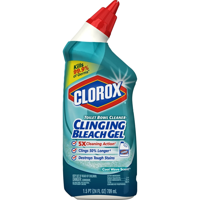 CLOROX - Clorox Cool Wave Scent Toilet Bowl Cleaner 24 oz Gel - Case of 12