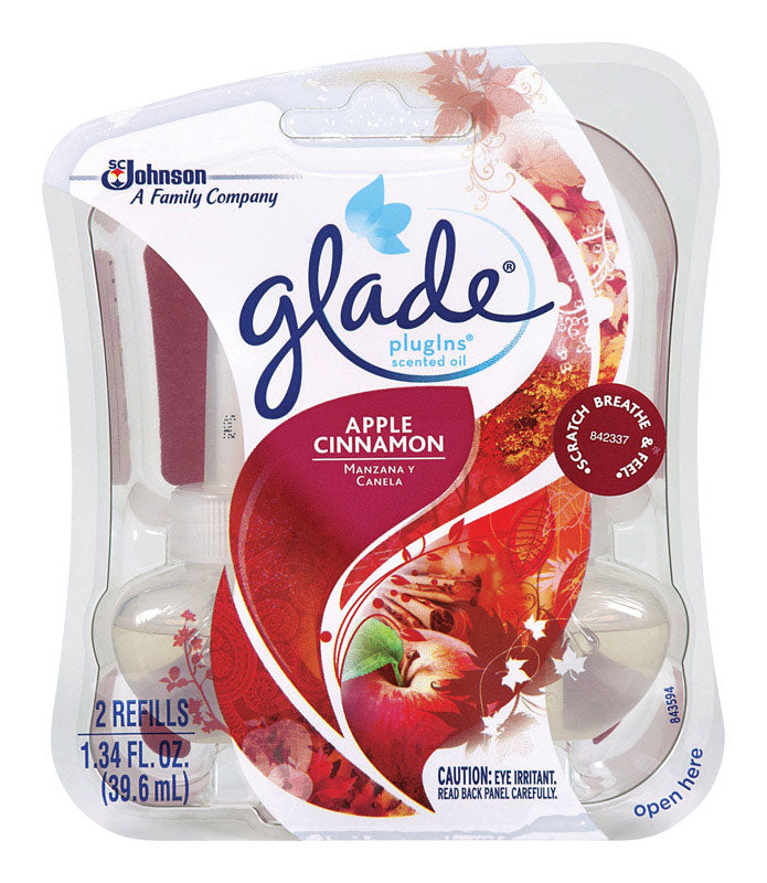 GLADE - Glade Plug-Ins Apple Cinnamon Scent Air Freshener Oil Refill 1.34 oz Liquid 2 pk - Case of 6