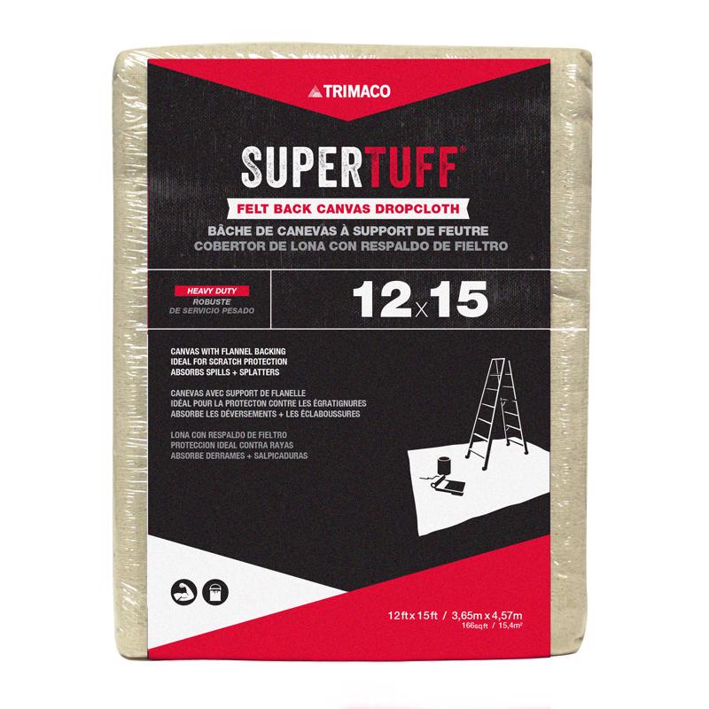 SUPERTUFF - Trimaco SuperTuff 12 ft. W X 15 ft. L Canvas/Felt Drop Cloth 1 pk