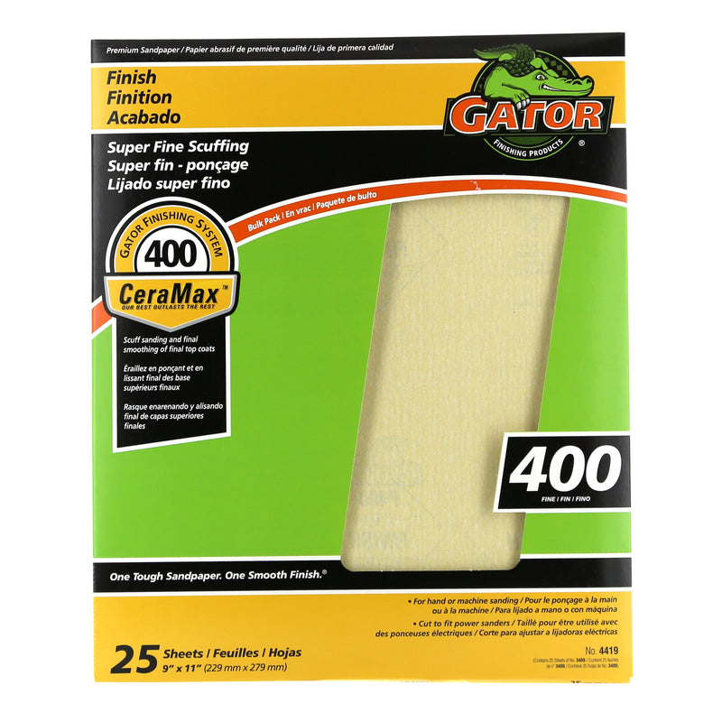 GATOR - Gator CeraMax 11 in. L X 9 in. W 400 Grit Ceramic Sandpaper 1 pk - Case of 25