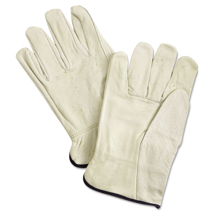 MCR Safety - Unlined Pigskin Driver Gloves, Cream, X-Large, 12 Pair