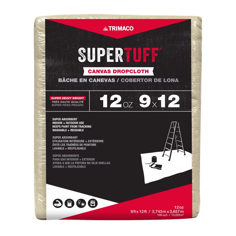 SUPERTUFF - Trimaco SuperTuff 9 ft. W X 12 ft. L 12 oz Canvas Drop Cloth 1 pk