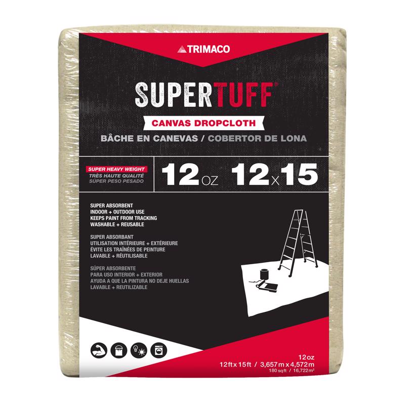 SUPERTUFF - Trimaco SuperTuff 12 ft. W X 15 ft. L 12 oz Canvas Drop Cloth 1 pk