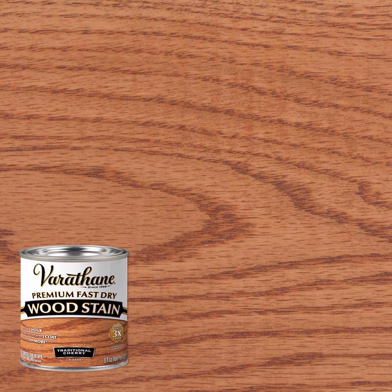 VARATHANE - Varathane Semi-Transparent Traditional Cherry Oil-Based Urethane Modified Alkyd Wood Stain 0.5 pt