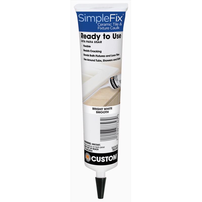 SIMPLEFIX - Custom Building Products SimpleFix Bright White Smooth Siliconized Acrylic Tile Caulk 5.5 oz