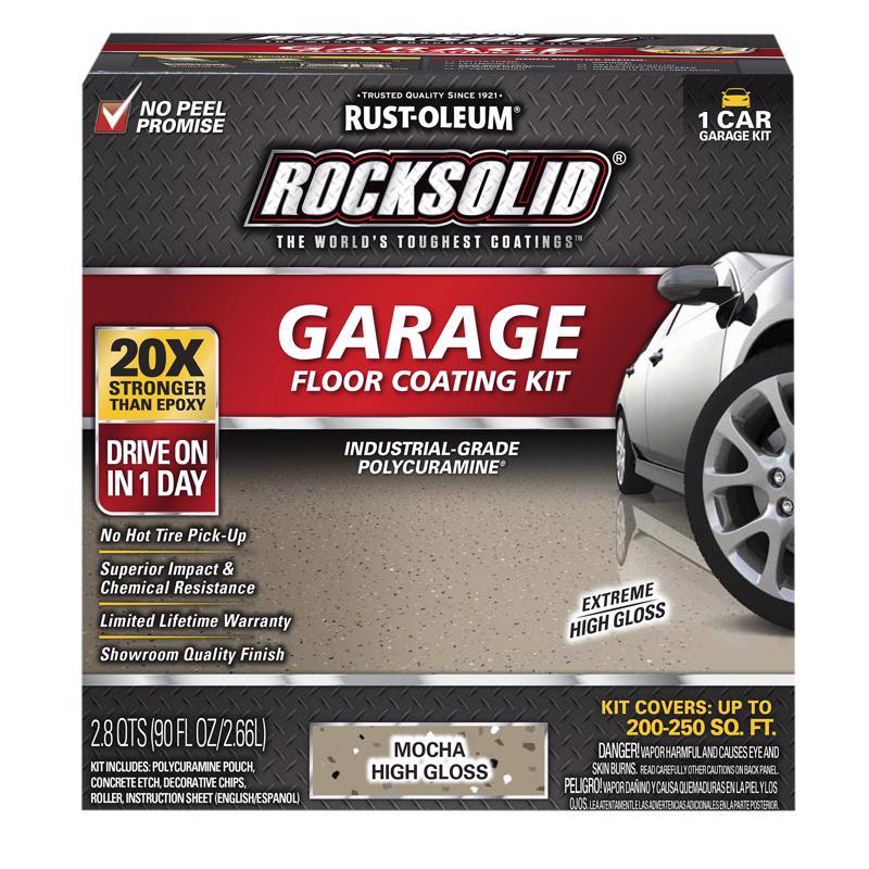 ROCKSOLID - Rust-Oleum RockSolid Mocha Epoxy Garage Floor Coating Kit 76 oz