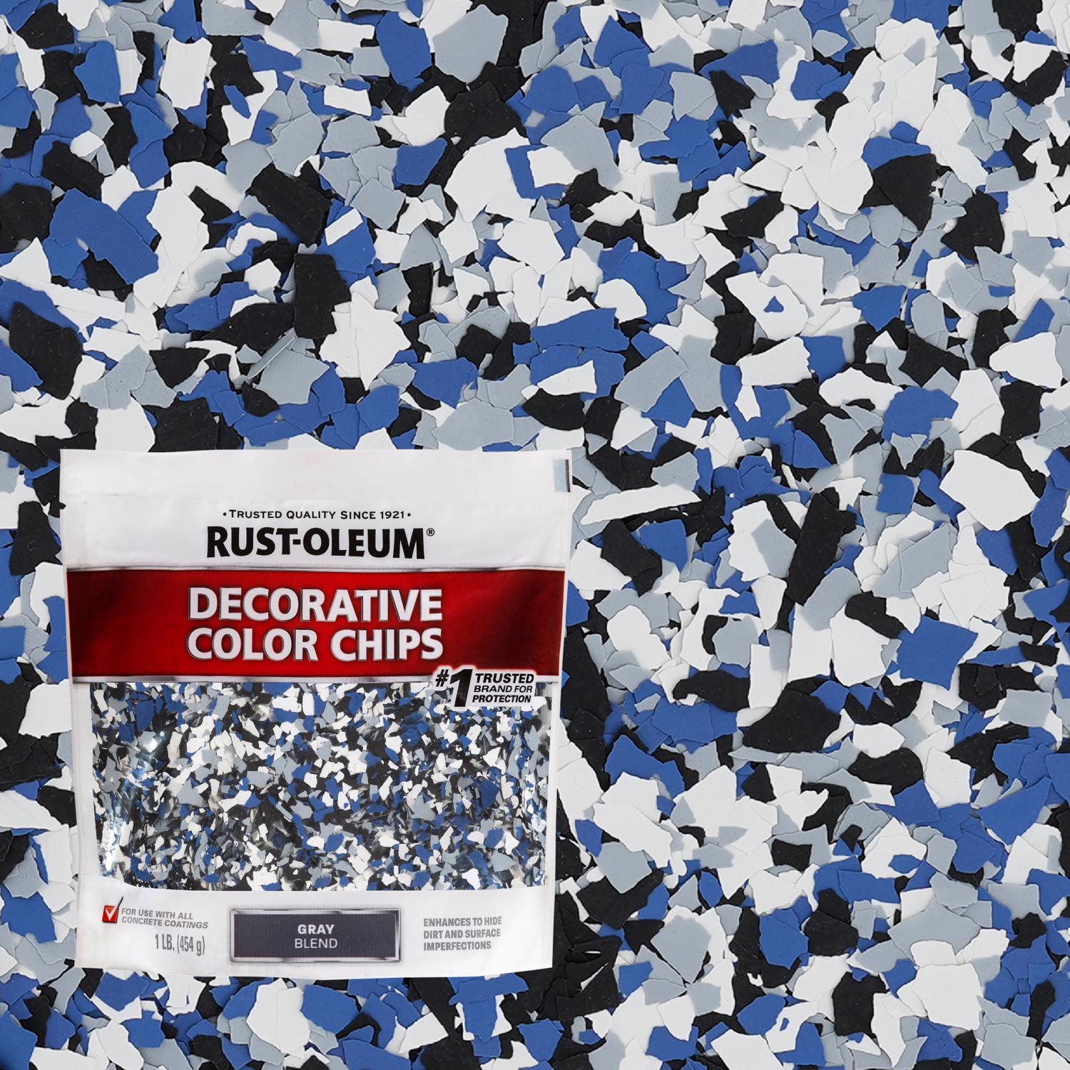 Rust-Oleum EpoxyShield Indoor and Outdoor Gray Blend Decorative Color Chips 1 lb