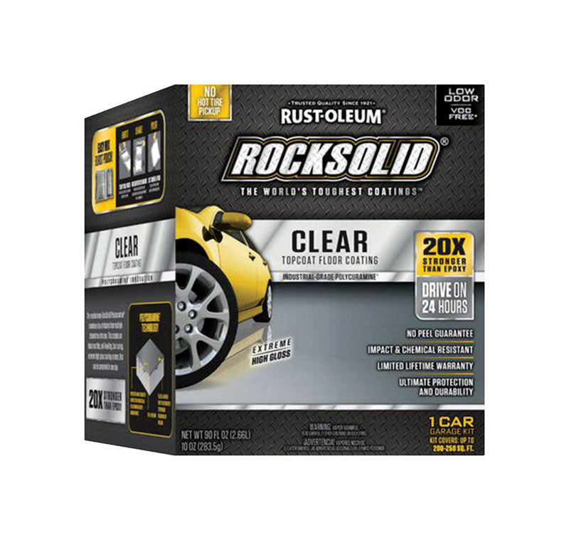 ROCKSOLID - Rust-Oleum RockSolid High-Gloss Clear Garage Floor Coating Kit 90 oz