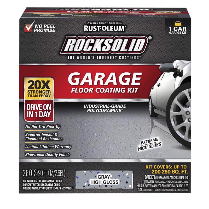 ROCKSOLID - Rust-Oleum RockSolid Gray Garage Floor Coating Kit 76 oz