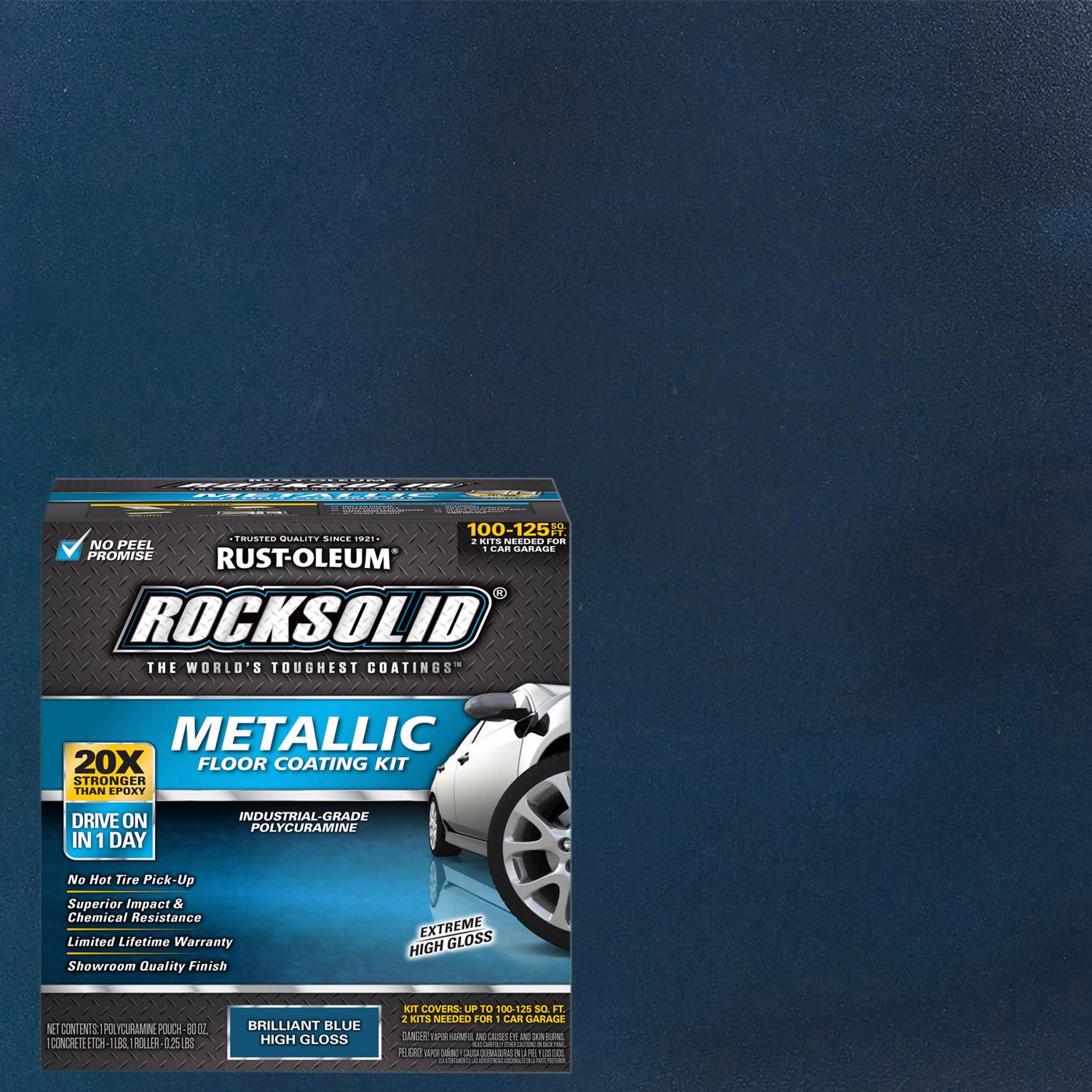 Rust-Oleum RockSolid High-Gloss Brilliant Blue Garage Floor Coating Kit 70 oz - Case of 2